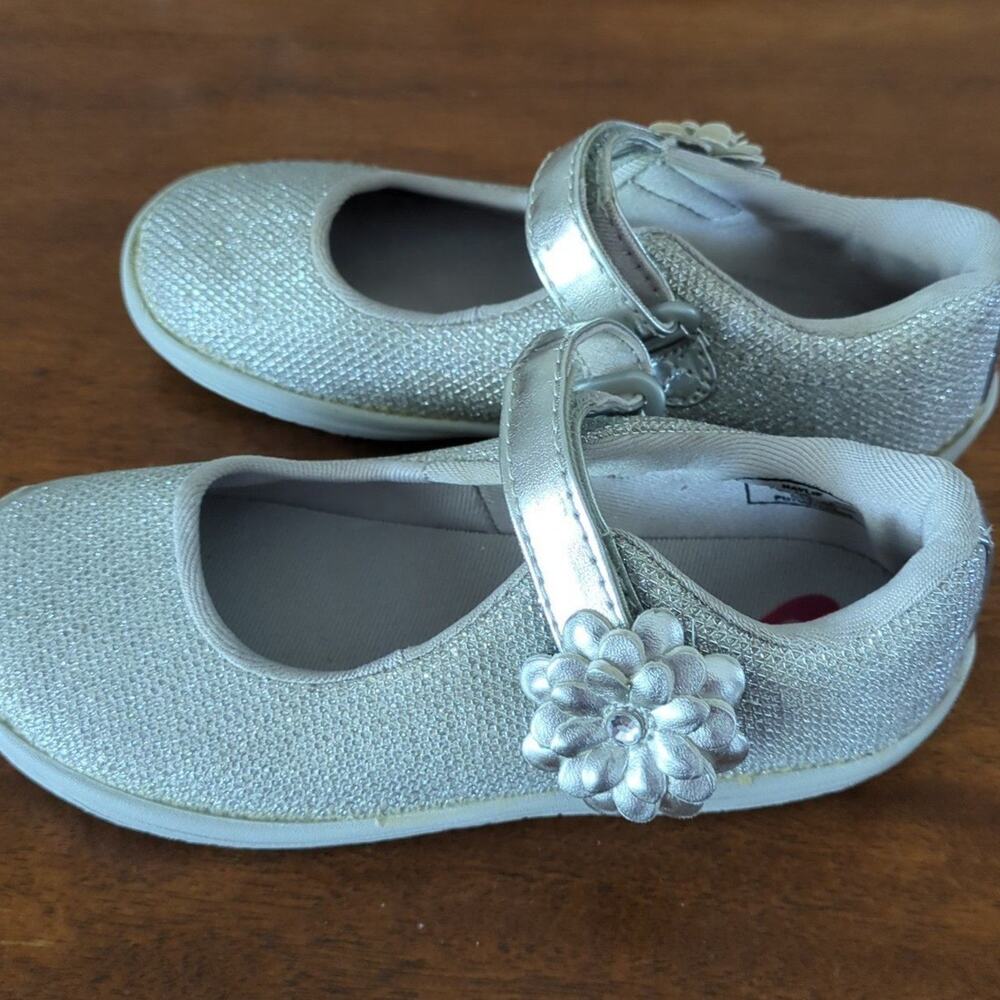 Stride Rite Toddler Girls Haylie Silver Mary Jane Shoes Size 10.5 - Picture 2 of 11